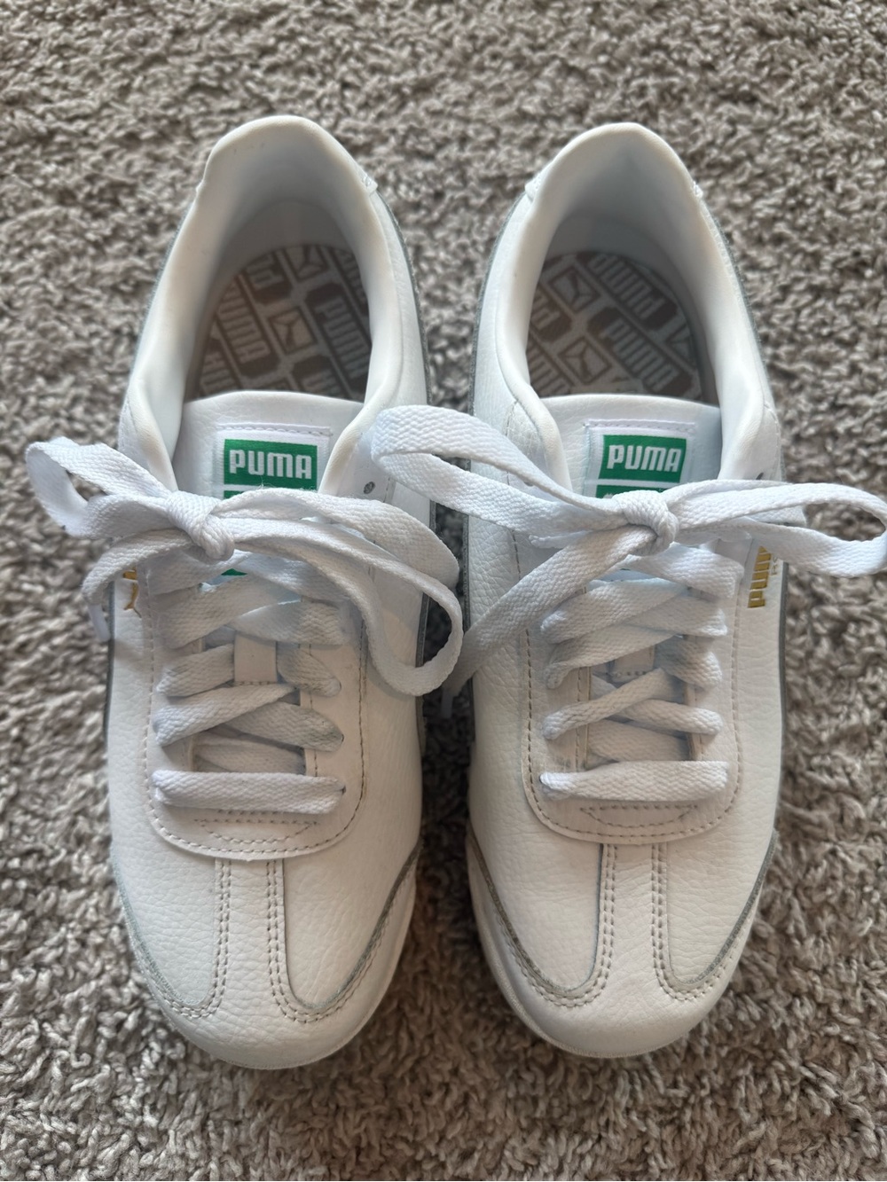 Kids Puma Roma Sneakers, White, Sz Big Kid 4.5